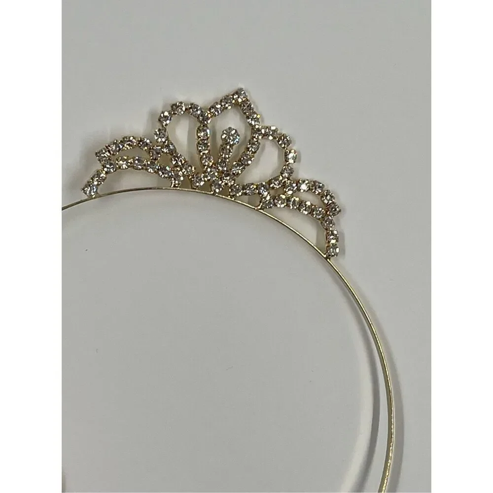 Gold colored cut glass tiara. Prom, special event, wedding .